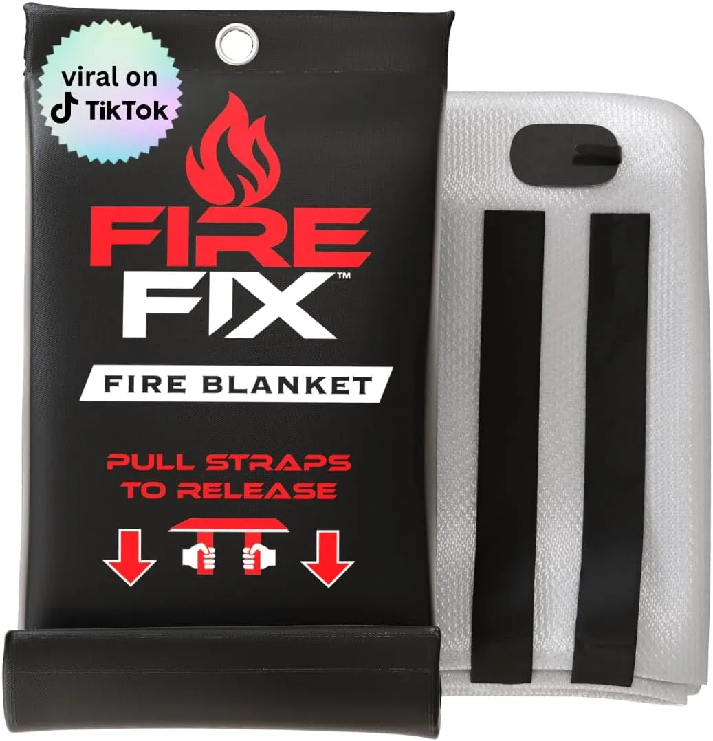 Emergency Fire Blanket for Home & Kitchen | 1-Pack   Mount | Fire Extinguisher for Camping Gear, Car Safety, Hiking, Survival Kit & Welding | Flame Retardant Preparedness Supplies 39" x 39"