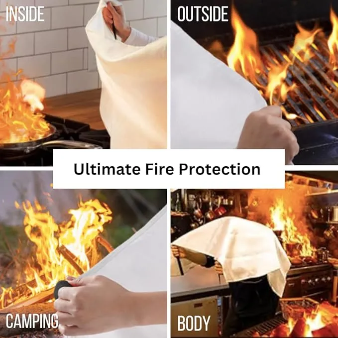 Emergency Fire Blanket for Home and Kitchen 2 pk| Easy Fire Blankets to Smother a Kitchen fire Fire Extinguisher Blanket Preferred Hero fire Blanket Emergency fire Blankets for Home