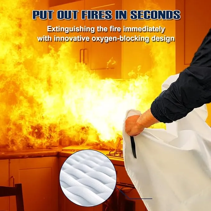 Emergency Fire Blanket for Home and Kitchen - 40"x40" Flame Suppression Fiberglass Fire Blankets for House Camping Car Office Warehouse Emergency Survival Safety (Red 4 Pack)