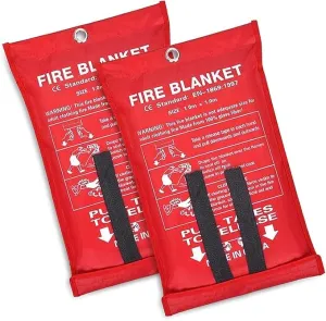 Emergency Fire Blanket for Home and Kitchen Fire Extinguishers for the House (2 Pack), Deluxe Fire Blankets Emergency for Home Fireproof Blanket Fire Retardant Blankets Fire Spray Emergency Blankets