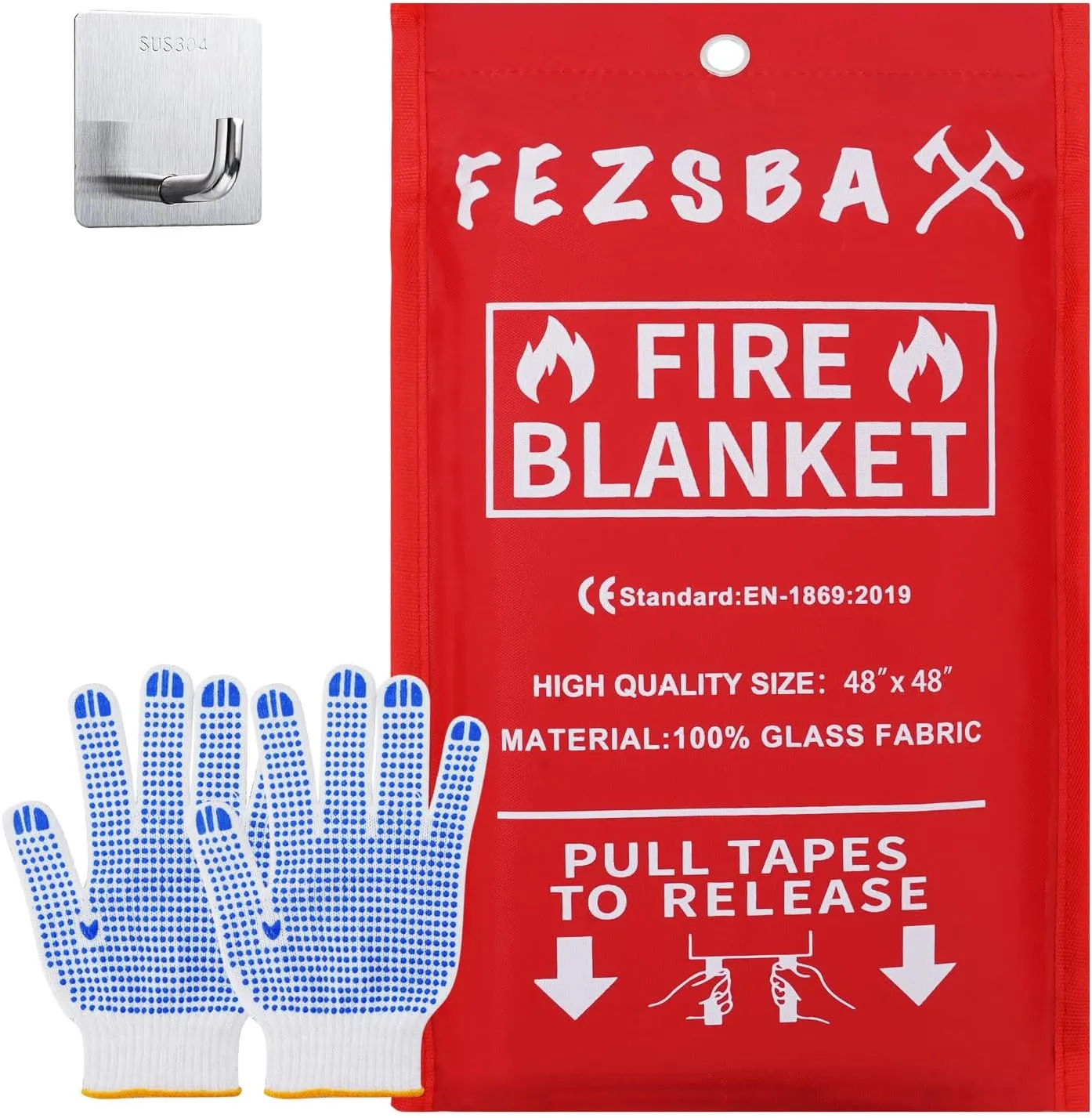 Emergency Fire Blankets,Fire Safety Blanket for Kitchen Home, Fire Supression Blanket Good for School Safety, Fireplace, and Camping,Hurricane Preparedness Items (1, Pack 48x48 inches)