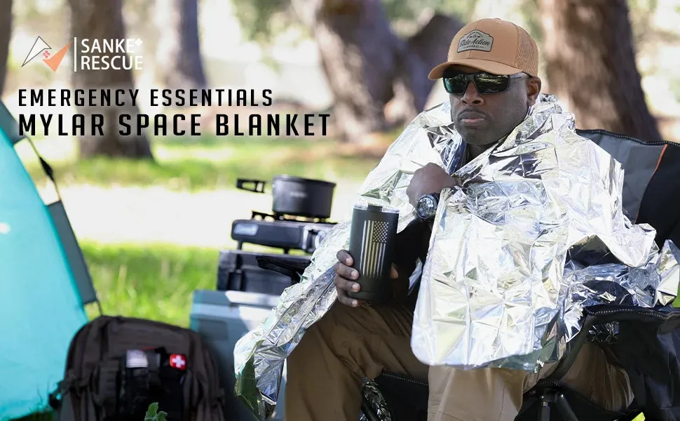 Emergency Mylar Thermal Blankets 4-Pack for Outdoor, Camping, Hiking, Travel, First Aid Warmth