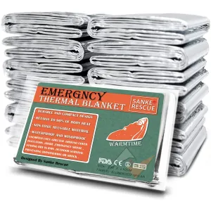 Emergency Mylar Thermal Blankets 4-Pack for Outdoor, Camping, Hiking, Travel, First Aid Warmth