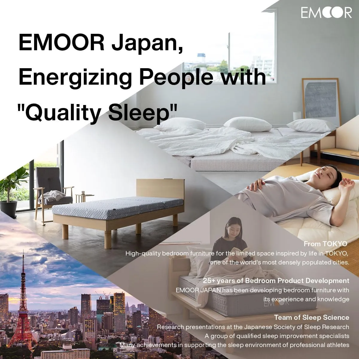 EMOOR Wood Folding Coffee Table Rectangle Large (20.5"x41.3") Natural, Floor Sitting Low Table Small Space Minimalist Japanese Tatami Room