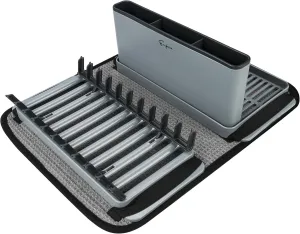Empava Outdoor Portable Foldable Collection Dishs and Cups Rack Set with Drying Mat - Camping Gear