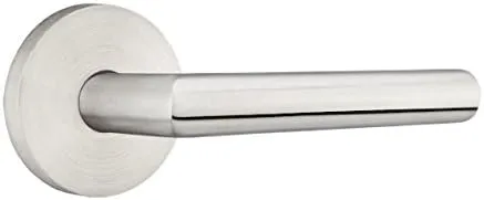 Emtek Passage, Disk Rosette, Stuttgart Lever, Brushed Stainless Steel, LH
