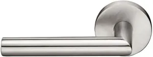 Emtek Privacy, Disk Rosette, Stuttgart Lever, Brushed Stainless Steel, LH