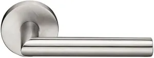 Emtek Privacy, Disk Rosette, Stuttgart Lever, Brushed Stainless Steel, RH