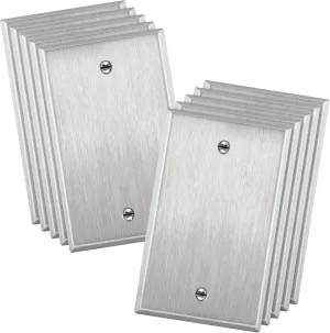 ENERLITES Blank Device Metal Wall Plate, Stainless Steel Blank Outlet Covers, Corrosion Resistant, Standard Size 1-Gang 4.50" x 2.76", UL Listed, 7701-10PCS, 430 Stainless Steel, 10 pack