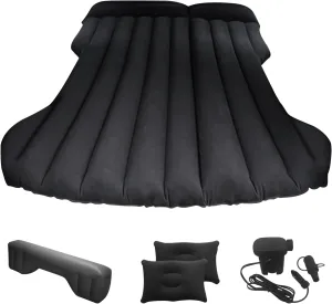 Ergocar Tesla Model Y Inflatable Mattress Soft Flocking Thickened Two Pillows Travel Camping Bed Comfortable Car Sleeping Mat Double-Layer Inflatable Valve