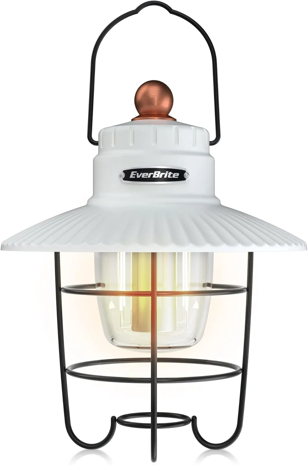 EverBrite LED Camping Lantern, USB C Rechargeable Lantern with 3 Light Modes, Vintage Outdoor Lanterns with Power Bank Function for Power Outages, Hurricane, Emergency, Fishing