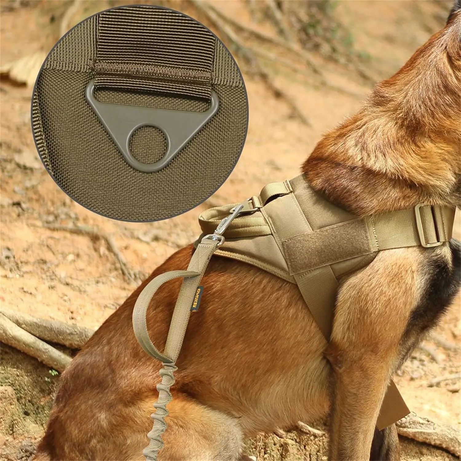 Excellent Elite SPANKERTactical Dog Vest Training Military Patrol K9 Service Dog Harness Adjustable Nylon Dog Harness with Handle(Black-L)
