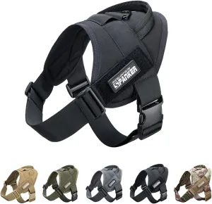 Excellent Elite SPANKERTactical Dog Vest Training Military Patrol K9 Service Dog Harness Adjustable Nylon Dog Harness with Handle(Black-L)