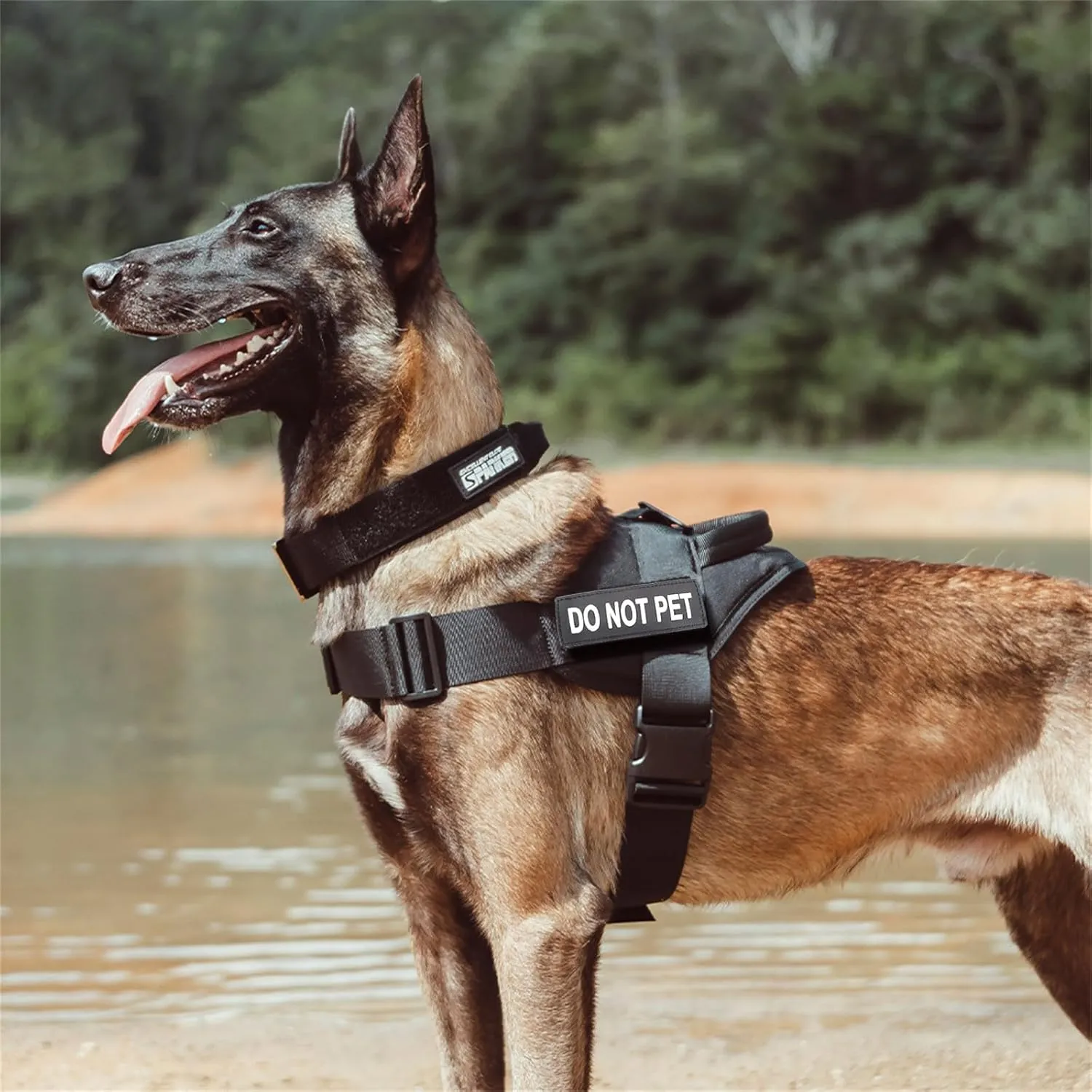 Excellent Elite SPANKERTactical Dog Vest Training Military Patrol K9 Service Dog Harness Adjustable Nylon Dog Harness with Handle(Black-L)