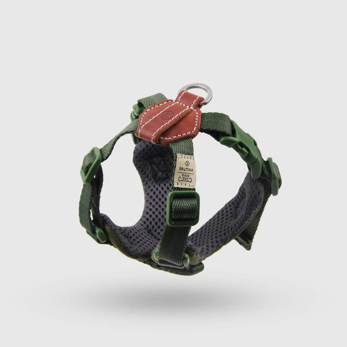 Explore| Adjustable Harness with Leather Green