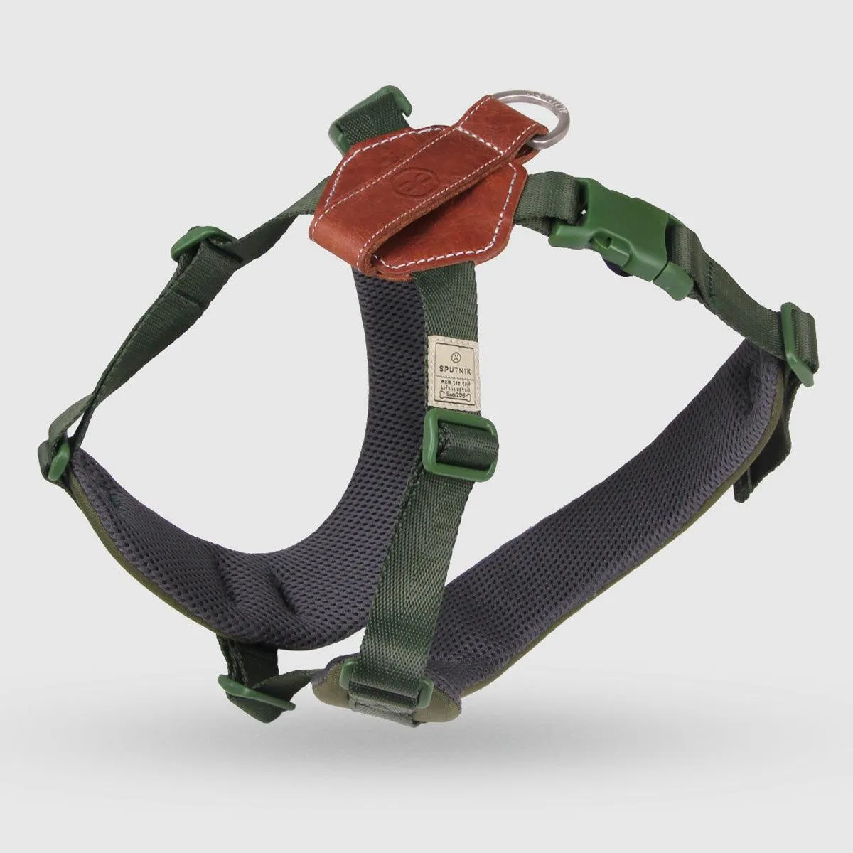 Explore| Adjustable Harness with Leather Green