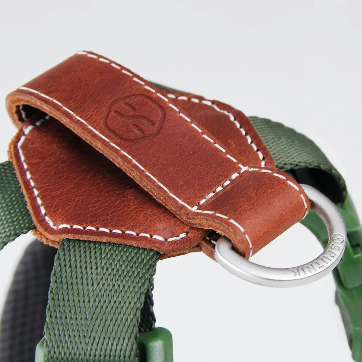 Explore| Adjustable Harness with Leather Green