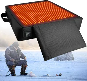 Extra Wide Heated Seat Cushion with 3 Heating Levels, Portable Heated Stadium Seats for Bleachers, Foldable Battery Heated Seat Pad for Stadium Camping Office Park (Power Bank Not Include)
