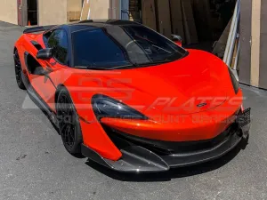 Extreme Online Store Replacement for 2019-Present McLaren 600LT | EOS Plate Version 1 Front Bumper Tow Hook License Plate Relocator Mount Bracket Tow-522 (Mid Size)