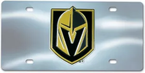 FANMATS 24556 NHL - Vegas Golden Knights Stainless Steel Front License Plate with Large 3D Molded Team Metal Emblem