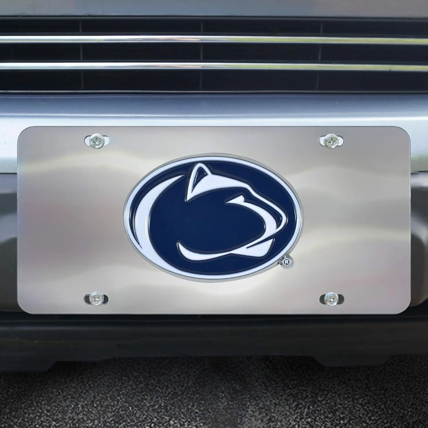 FANMATS 26924 Penn State Nittany Lions Stainless Steel Front License Plate with Large 3D Molded Team Metal Emblem