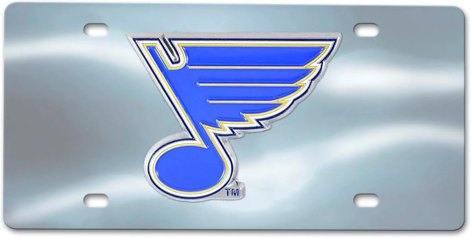 FANMATS 27548 St. Louis Blues Stainless Steel Front License Plate with Large 3D Molded Team Metal Emblem
