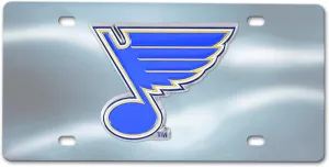 FANMATS 27548 St. Louis Blues Stainless Steel Front License Plate with Large 3D Molded Team Metal Emblem