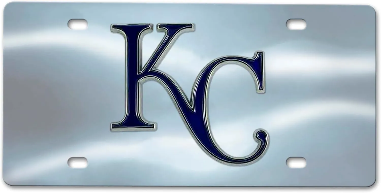 FANMATS 27557 MLB - Kansas City Royals 3D Stainless Steel Diecast License Plate