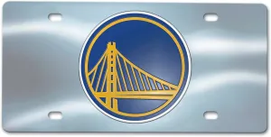 FANMATS 27558 Golden State Warriors Stainless Steel Front License Plate with Large 3D Molded Team Metal Emblem