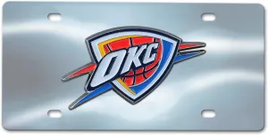 FANMATS 27559 NBA - Oklahoma City Thunder Stainless Steel Front License Plate with Large 3D Molded Team Metal Emblem