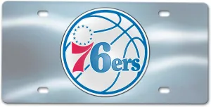 FANMATS 27560 NBA - Philadelphia 76ers Stainless Steel Front License Plate with Large 3D Molded Team Metal Emblem