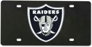 FANMATS 33612 Las Vegas Raiders 3D Black License Plate