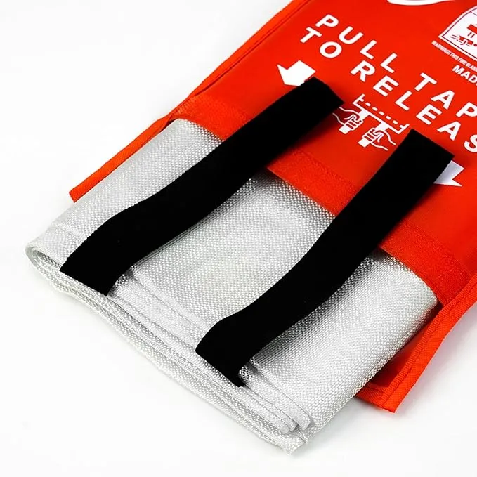 Fire Blanket 4 Pack, Fire Blankets Emergency for Home and Kitchen, 40" x 40" Flame Suppression Fiberglass Fire Blankets for Home Safety, Kitchen, and Camping
