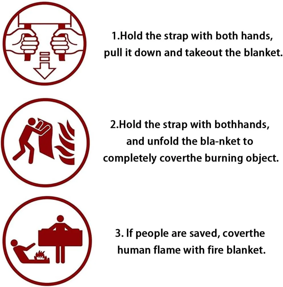 Fire Blanket Fire Retardant Blanket Household Portable Fire Blanket, Emergency Bag Fireproof Blanket, Safety Fire Suppression Blanket, with Transparent Hook   Gloves