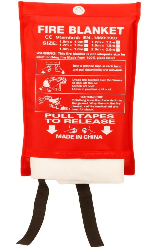 Fire Blanket for Home and kitchen, Fiberglass Emergency Fire Blanket Fire Suppression Blanket, Flame Retardant Fire Safety Blanket for Kitchen Home House Car Office Warehouse, 1 Pack (47" x 47")