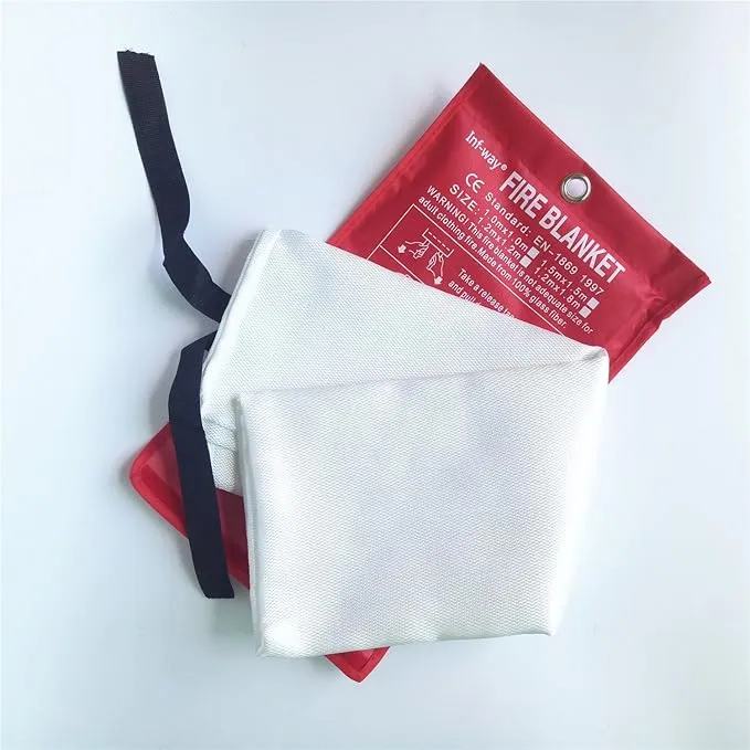 Fire Blanket for Home, Fiberglass Fire Suppression Blanket for Kitchen, Flame Retardant Protection and Heat Insulation Emergency Fireproof Safety Blankets for People (1, L 59''x59'')