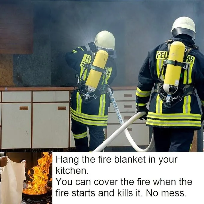 Fire Blanket For Home XXL- 79 x 79 Fire Blankets Emergency For People Fire Retardant Blanket Fire Shelter Large Suppression Fiberglass Kitchen Home Restaurant House Fire Proof Survival Safety Reusable