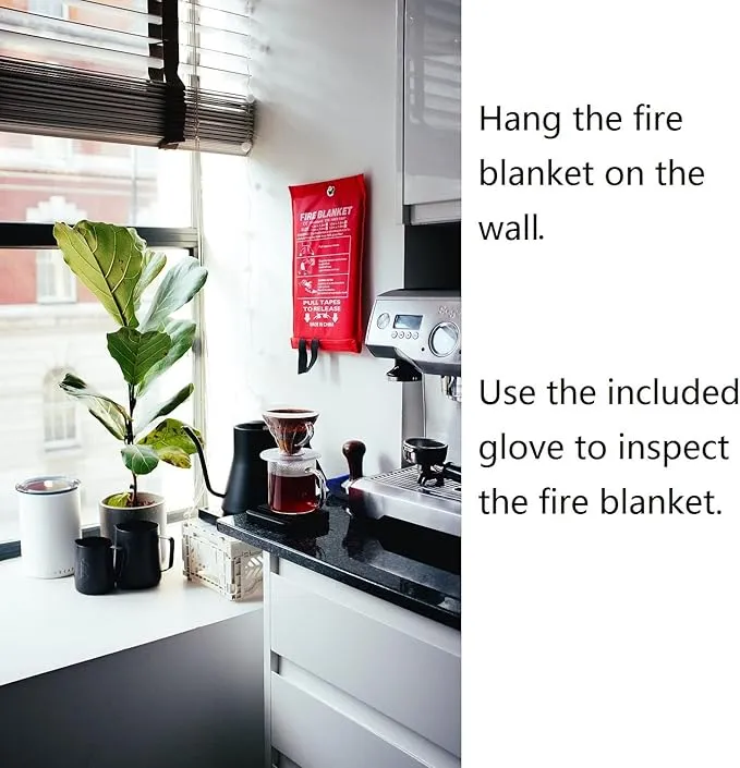 Fire Blanket For Home XXL- 79 x 79 Fire Blankets Emergency For People Fire Retardant Blanket Fire Shelter Large Suppression Fiberglass Kitchen Home Restaurant House Fire Proof Survival Safety Reusable