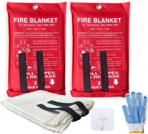 Fire Blanket XXL - 79 x 79 Emergency Fire Retardant Blanket for Home, Kitchen, Restaurant, House - Reusable