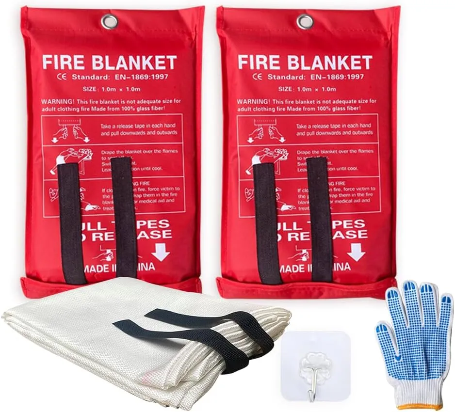 Fire Blanket XXL - 79 x 79 Emergency Fire Retardant Blanket for Home, Kitchen, Restaurant, House - Reusable