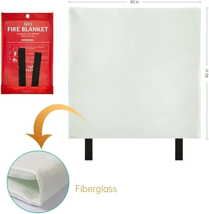 Fire Blanket,Emergency Fire Blanket for Home and Kitchen， Fiberglass Fire Extinguisher Blanket for Camping, Cars, 0ffices, Warehouses, Schools,Grill, Fireplaces (2)