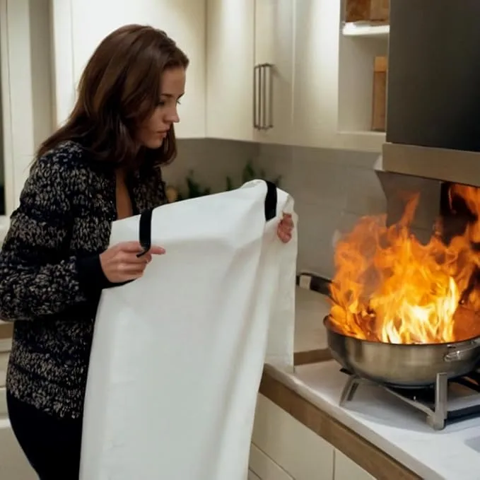 Fire Blanket,Emergency Fire Blanket for Home and Kitchen， Fiberglass Fire Extinguisher Blanket for Camping, Cars, 0ffices, Warehouses, Schools,Grill, Fireplaces (2)