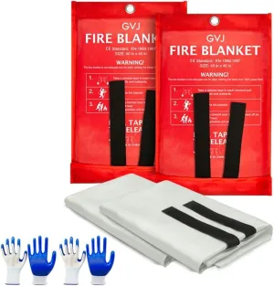 Fire Blanket,Emergency Fire Blanket for Home and Kitchen， Fiberglass Fire Extinguisher Blanket for Camping, Cars, 0ffices, Warehouses, Schools,Grill, Fireplaces (2)