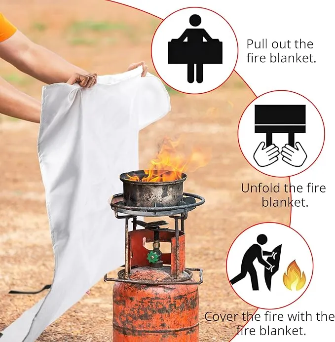 Fire Blankets Emergency for Home and Kitchen - 4PCS Fire Extinguishing Blanket for Kitchen House Camping Car Warehouse Office Emergency Prepared Survival Safety