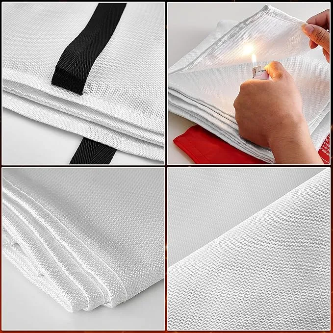Fire Blankets Emergency for Home, Fire Blankets to Smother a Kitchen Fire, 40” x 40” Emergency Fire Blanket 6 Pack, Fiberglass Fire Blanket for Kitchen, Camping, Car, Picnic, Fireplace