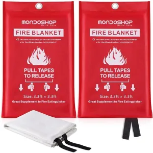 Fire Blankets Emergency for Kitchen Home - Emergency Fire Retardant Blanket for Home Fireproof Blanket for Camping, Grill, Car, Office, Warehouse, School, Picnic, Fireplace