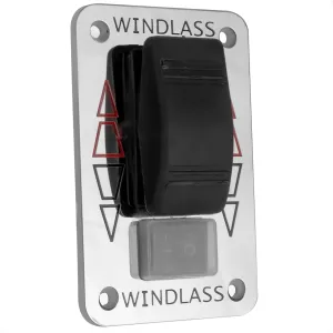 Five Oceans Boat Anchor Windlass Up/Down Rocker Switch Panel, Windlass Switch Panel with Safety Switch System, Waterproof, 12-24-Volts DC, 5-Amp, SPDT 3-Terminal Switch, Stainless Steel Plate - FO3290