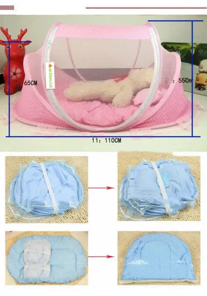 Foldable Baby Bed Net with Pillow Net 2pieces for Safe Sleep