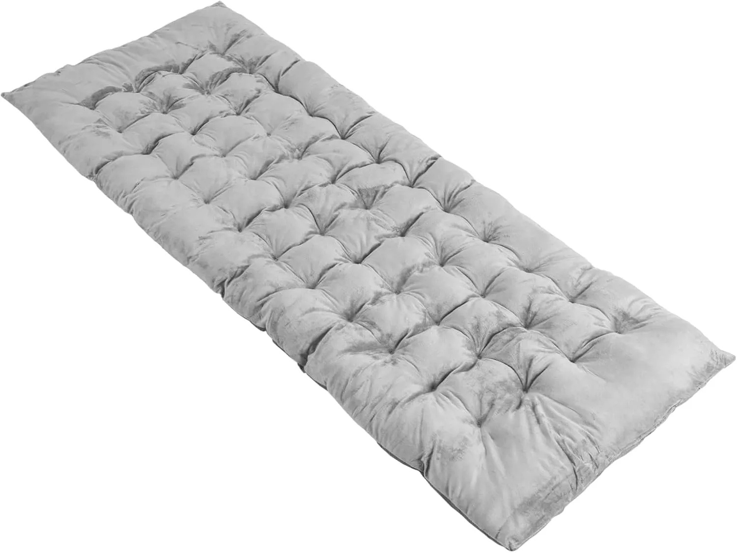 Foldable Camping Mattress, 190 x 70 x 7cm Crystal Velvet Roll Up Travel Car Sleeping Pad with 4 Fixing Straps, Portable Futon Floor Mat Guest Bed for Sleepover Hiking Fishing
