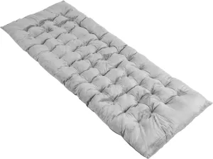 Foldable Camping Mattress, 190 x 70 x 7cm Crystal Velvet Roll Up Travel Car Sleeping Pad with 4 Fixing Straps, Portable Futon Floor Mat Guest Bed for Sleepover Hiking Fishing